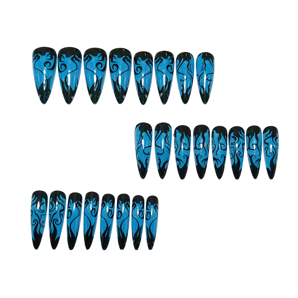 Long Pointed Press On Nails wi - Drip Tip Resin ulasan dan harga