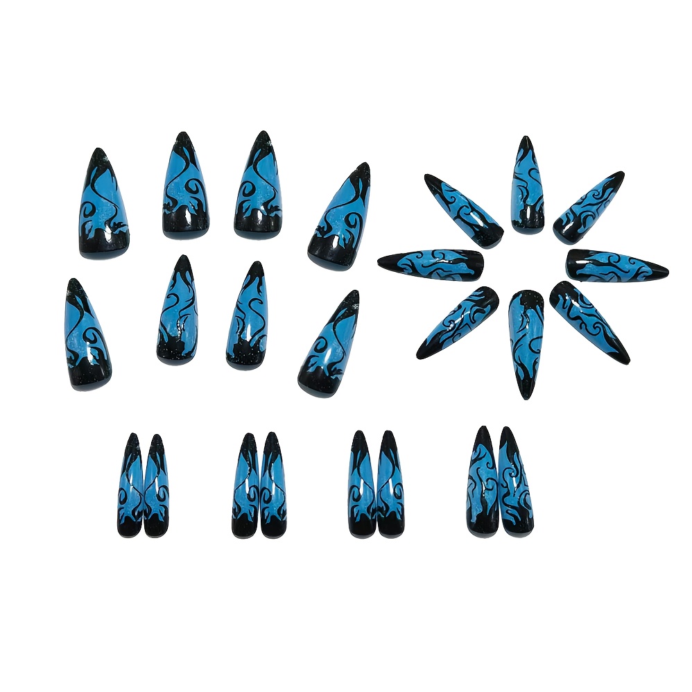 Long Pointed Press On Nails wi - Drip Tip Resin ulasan dan harga