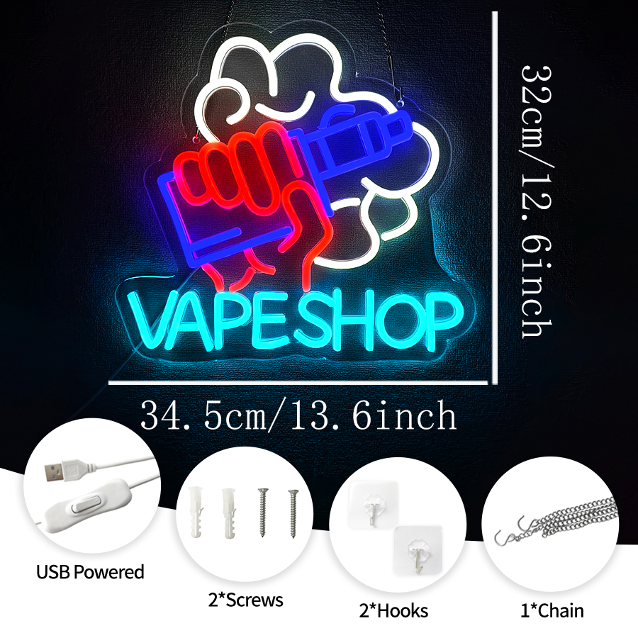 VAPE Shop Neon Sign for Smoke  - Vaping Shop ulasan dan harga