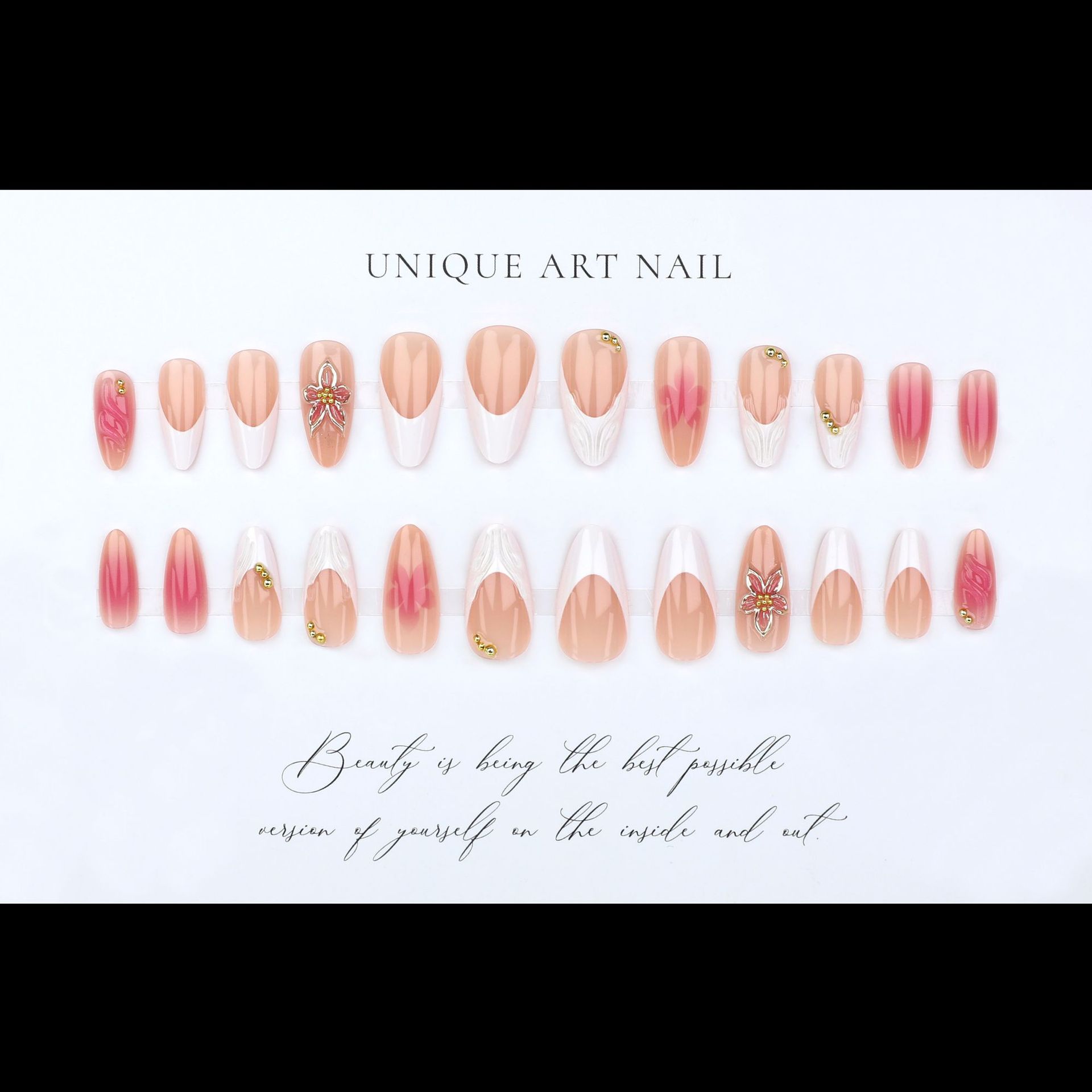 24pcs Simple White French Nude - Drip Tip Resin ulasan dan harga