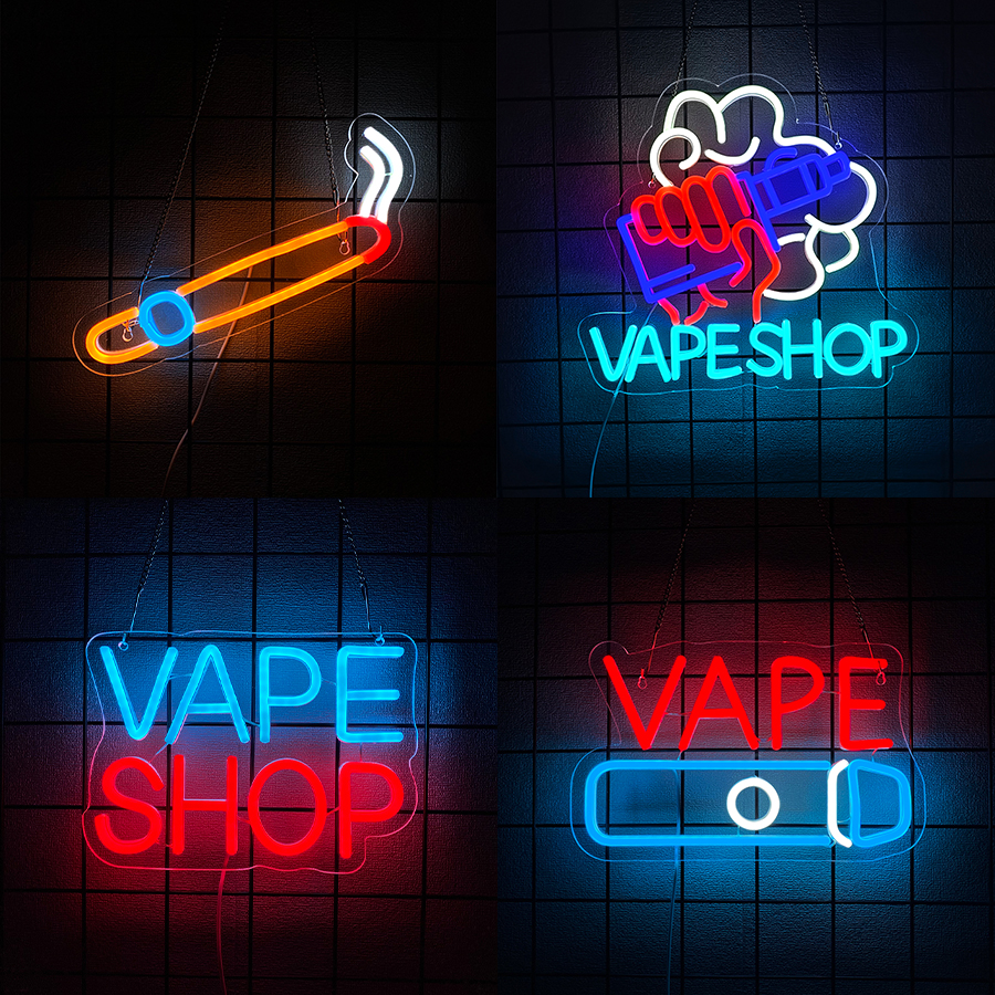 Smoke Series Neon Sign For Wal - Vaping Shop ulasan dan harga